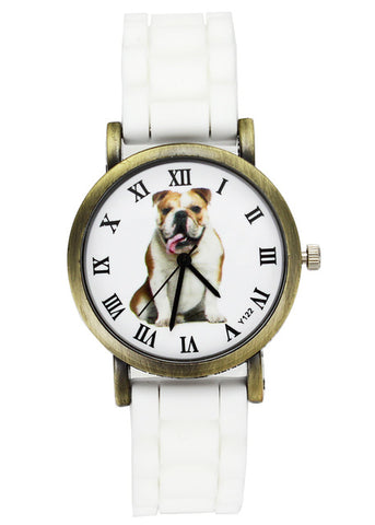 Image of British Bulldog Women Watches casual Silicone Band Unisex Quartz Wrist Watch in black or white - I'LL TAKE THIS