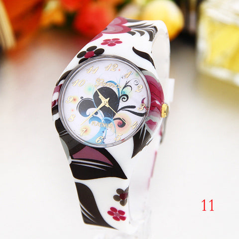 Image of Women's Silicone Printed Designer style Rubber Band Watch - Analog Fashion wristwatch - I'LL TAKE THIS