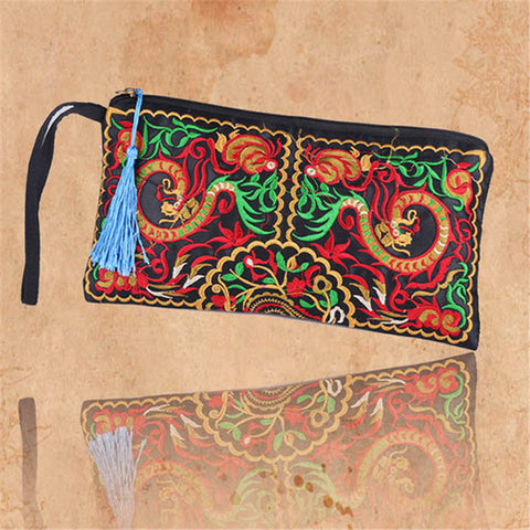 Image of Handmade Boho Chic Clutch Handbag/Purse Women Retro Boho Ethnic Embroidered Wristlet Clutch Bag - I'LL TAKE THIS