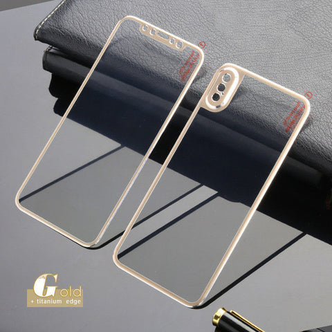 Image of Premium Front and Back Screen Protector For iPhone X - Full Body Cover Toughened Tempered Glass