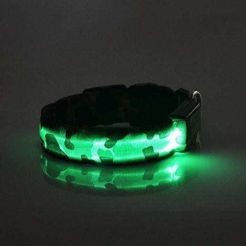 Image of LED Light-up Dog Collars Camouflage Print -  Flashing or Glow In The Dark LED Nylon Pet Collar - I'LL TAKE THIS