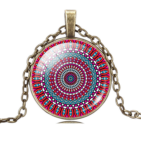 Image of Vintage Silver or Bronze Plated Symbol Buddhism Zen Mandala Flower Pendant + FREE Necklace - I'LL TAKE THIS