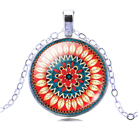 Image of Vintage Silver or Bronze Plated Symbol Buddhism Zen Mandala Flower Pendant + FREE Necklace - I'LL TAKE THIS