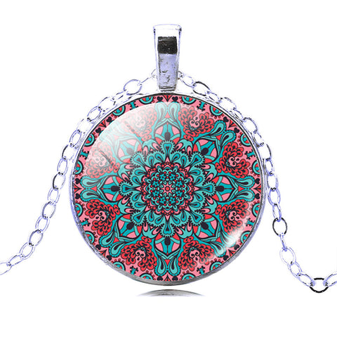 Image of Vintage Silver or Bronze Plated Symbol Buddhism Zen Mandala Flower Pendant + FREE Necklace - I'LL TAKE THIS
