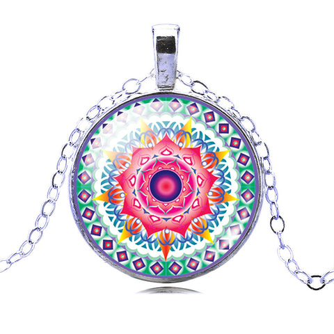 Image of Vintage Silver or Bronze Plated Symbol Buddhism Zen Mandala Flower Pendant + FREE Necklace - I'LL TAKE THIS