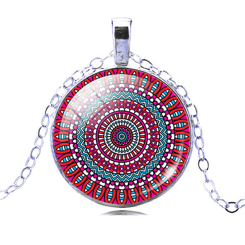 Image of Vintage Silver or Bronze Plated Symbol Buddhism Zen Mandala Flower Pendant + FREE Necklace - I'LL TAKE THIS