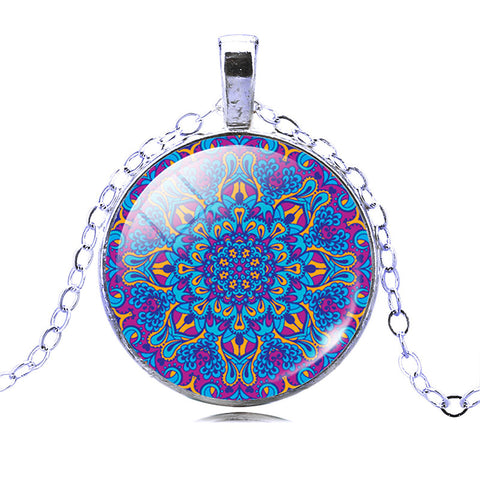 Image of Vintage Silver or Bronze Plated Symbol Buddhism Zen Mandala Flower Pendant + FREE Necklace - I'LL TAKE THIS
