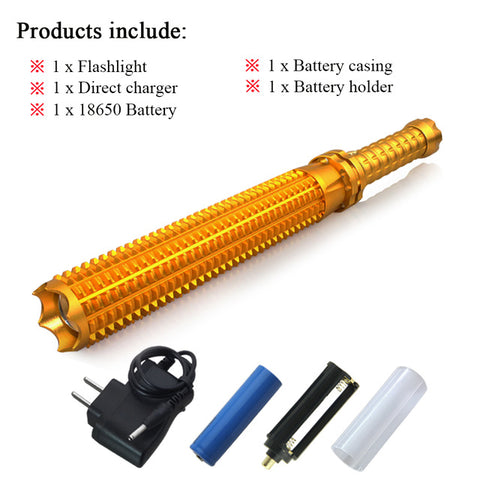 Image of Baton Flashlight Self Defense powerful LED Telescoping cree xml t6 torch tactical flashlight, 18650 rechargeable - I'LL TAKE THIS