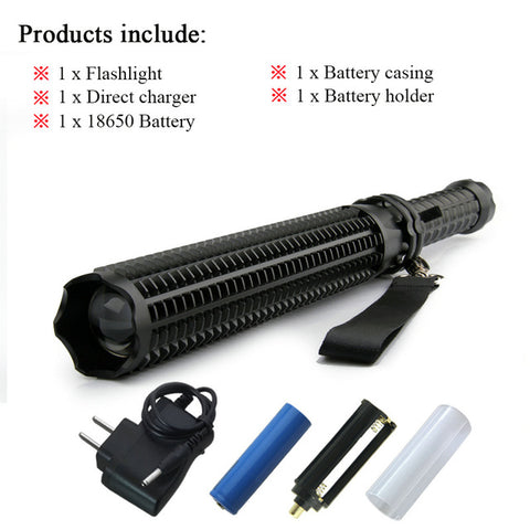 Image of Baton Flashlight Self Defense powerful LED Telescoping cree xml t6 torch tactical flashlight, 18650 rechargeable - I'LL TAKE THIS
