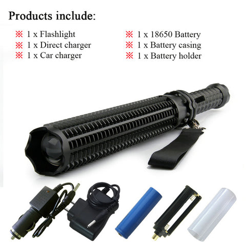 Image of Baton Flashlight Self Defense powerful LED Telescoping cree xml t6 torch tactical flashlight, 18650 rechargeable - I'LL TAKE THIS