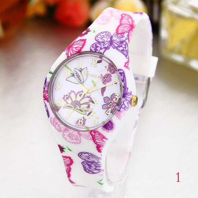 Women's Silicone Printed Designer style Rubber Band Watch - Analog Fashion wristwatch - I'LL TAKE THIS
