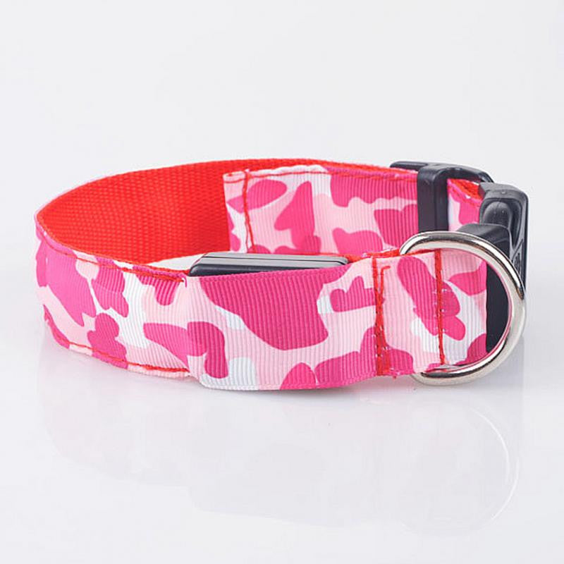 LED Light-up Dog Collars Camouflage Print -  Flashing or Glow In The Dark LED Nylon Pet Collar - I'LL TAKE THIS