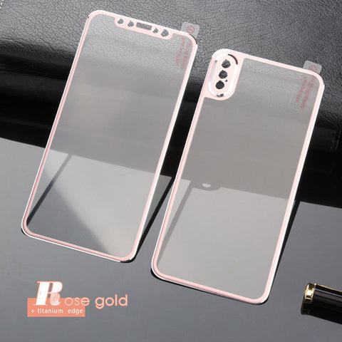 Image of Premium Front and Back Screen Protector For iPhone X - Full Body Cover Toughened Tempered Glass