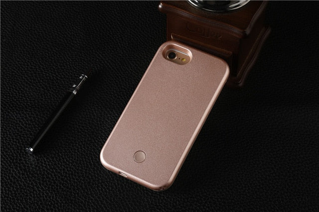 iPhone Luminous Selfie Light LED Cases Suits - X XS MAX XR 8 7 Selfie Light 11 Pro Shock Proof Phone Case