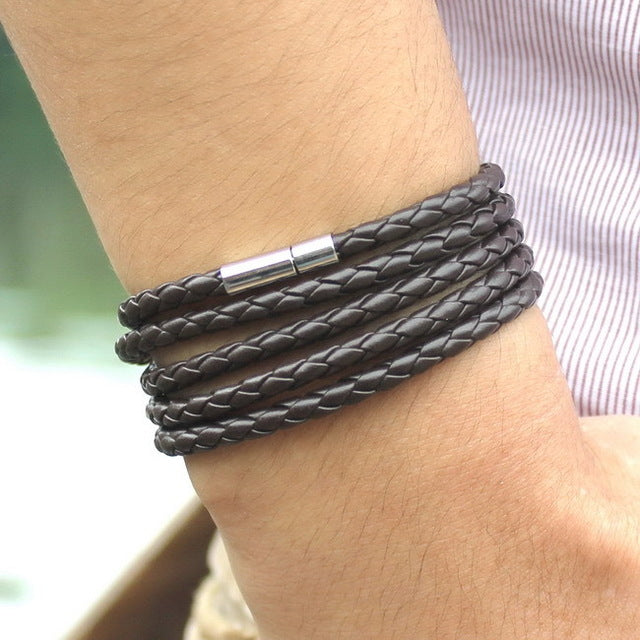 Vegan Leather Bracelet - 5 Laps , Unisex Bracelet, Choose from 10 Color options - I'LL TAKE THIS
