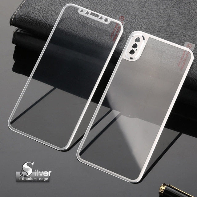 Premium Front and Back Screen Protector For iPhone X - Full Body Cover Toughened Tempered Glass