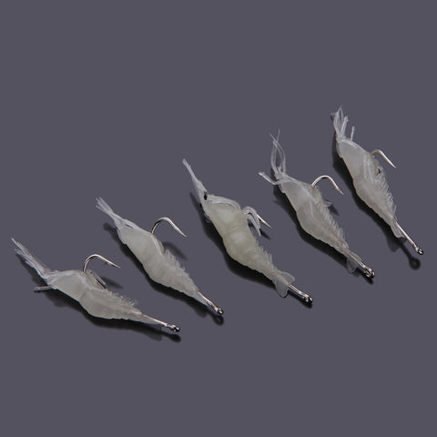 Image of Fishing Lure 5 Pack - Fishing Lure Soft Luminous Shrimp/Prawn Fishing Tackle Soft Bait With One Single Hook - I'LL TAKE THIS