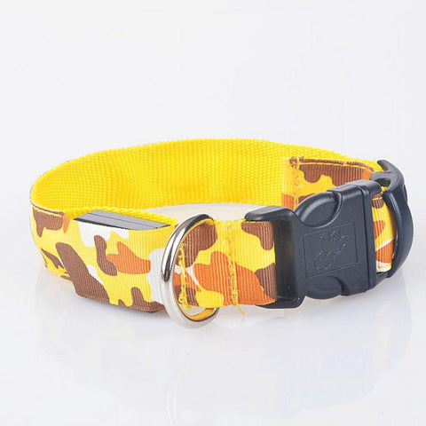 Image of LED Light-up Dog Collars Camouflage Print -  Flashing or Glow In The Dark LED Nylon Pet Collar - I'LL TAKE THIS