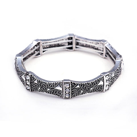Image of Antique gold silver bracelet cuff bangles stretch bracelet retro vintage jewelry accessories - I'LL TAKE THIS