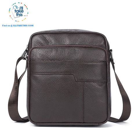 Image of Cowhide leather Manbag/Messenger Bag ideal Shoulder bag to pack your Tech Gear - Black or Brown - I'LL TAKE THIS