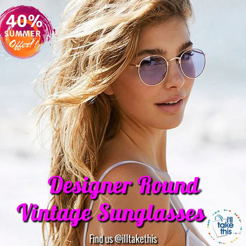 Image of Designer Round Sunglasses Women or Mens Vintage Retro Mirror Glasses - Lots of colors to choose from - I'LL TAKE THIS