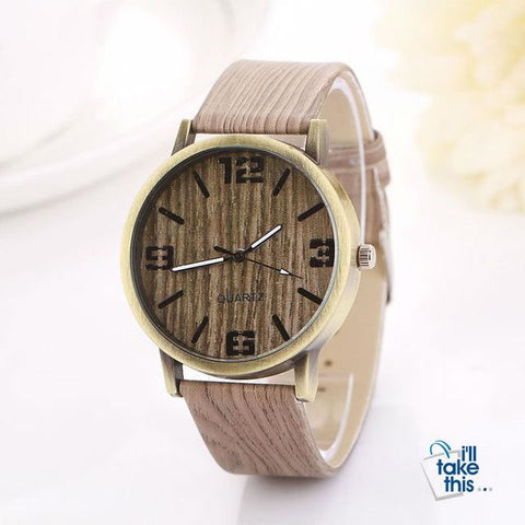 Image of Vintage Wood Grain Luxury Watches - Women Fashion Watch with Quartz movements - I'LL TAKE THIS