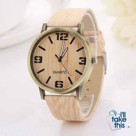 Image of Vintage Wood Grain Luxury Watches - Women Fashion Watch with Quartz movements - I'LL TAKE THIS