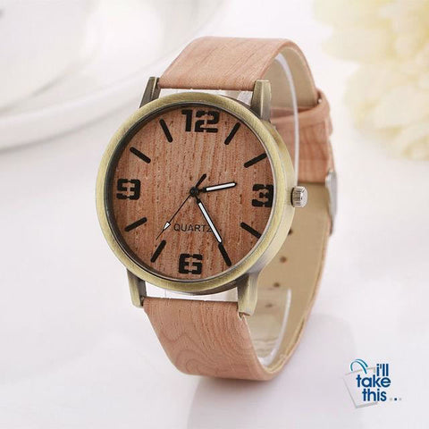 Image of Vintage Wood Grain Luxury Watches - Women Fashion Watch with Quartz movements - I'LL TAKE THIS