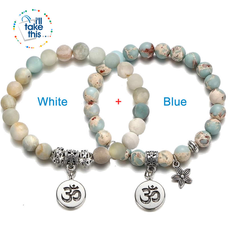 Vintage Yoga Strand Bracelets' - Natural Stone Handmade Unisex Wristband Beads - I'LL TAKE THIS