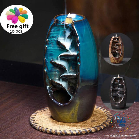 Image of Ceramic Aromatherapy Waterfall Incense Burner - 4 Color Options - I'LL TAKE THIS