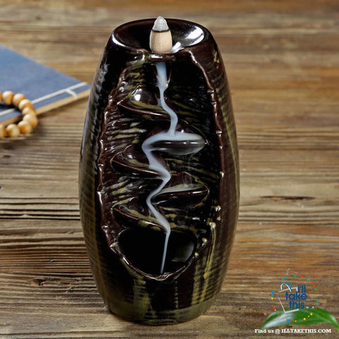 Image of Ceramic Aromatherapy Waterfall Incense Burner - 4 Color Options - I'LL TAKE THIS