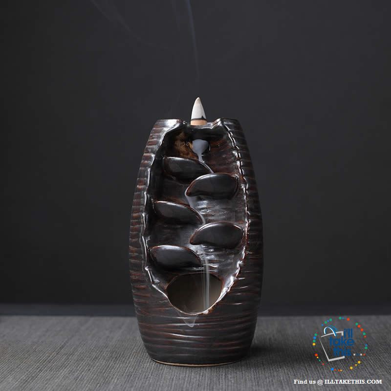 Ceramic Aromatherapy Waterfall Incense Burner - 4 Color Options - I'LL TAKE THIS