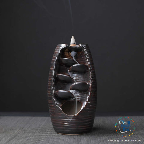 Image of Ceramic Aromatherapy Waterfall Incense Burner - 4 Color Options - I'LL TAKE THIS