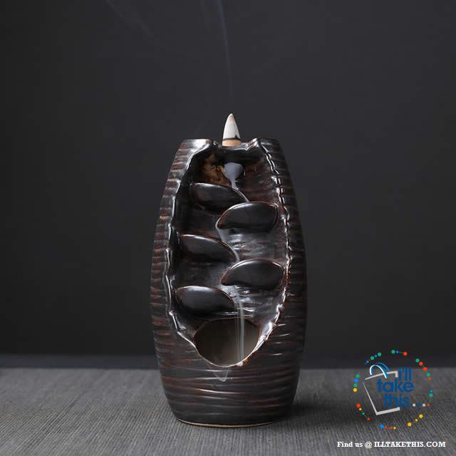 Ceramic Aromatherapy Waterfall Incense Burner - 4 Color Options - I'LL TAKE THIS