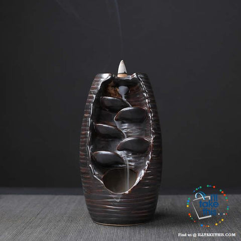 Image of Ceramic Aromatherapy Waterfall Incense Burner - 4 Color Options - I'LL TAKE THIS