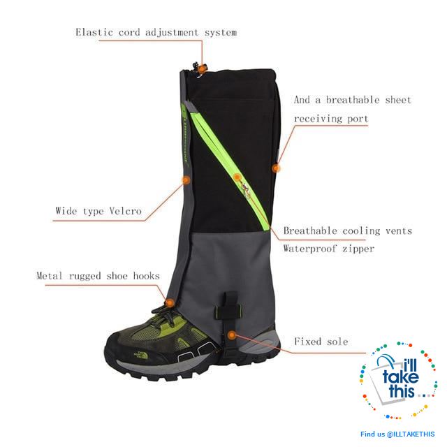 Waterproof Camping, Hiking Snow Leg Gaiters, 2 Layers of protection - 4 Color Options - I'LL TAKE THIS