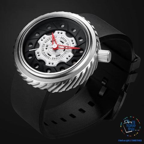 Image of Waterproof Mens Wristwatches, Rubber Strap, 43mm/1.69' Watch face finished in Black or Silver - I'LL TAKE THIS