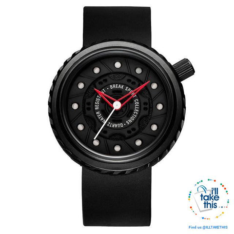 Image of Waterproof Mens Wristwatches, Rubber Strap, 43mm/1.69' Watch face finished in Black or Silver - I'LL TAKE THIS