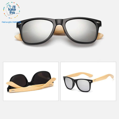 Image of Wooden Vintage Wayfarer Retro Sunglasses 20 Colors - UV 400 UVA/UB Protection Mirrored Polycarb Lens - I'LL TAKE THIS
