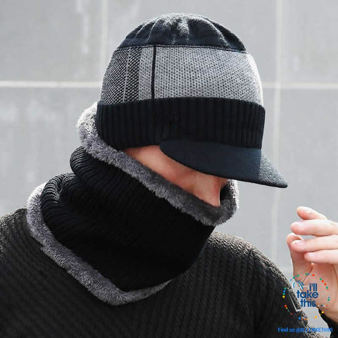 Image of Winter Skullies/Beanies with Peak, Unisex design - I'LL TAKE THIS