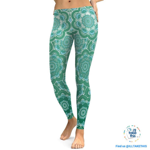 Image of Women's Leggings Fresh Lotus Digital Print Autumn Collections - Yoga, Pilates or Fitness Workout - I'LL TAKE THIS