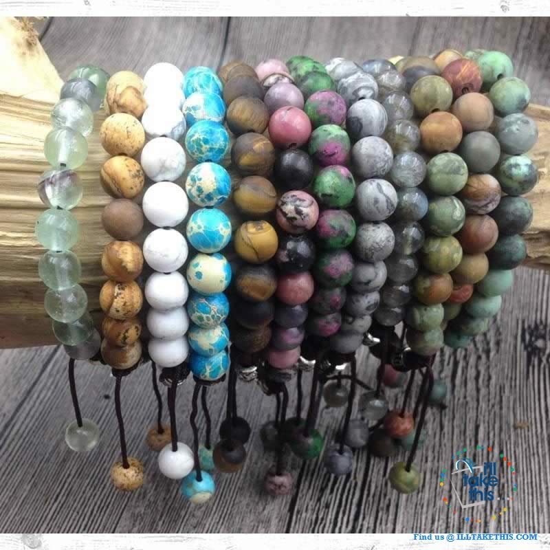 Awakening Karma + Prosperity Bracelet - Fluorite, Turquoise Sea Sediment, Jasper or Lab’orite Stones - I'LL TAKE THIS