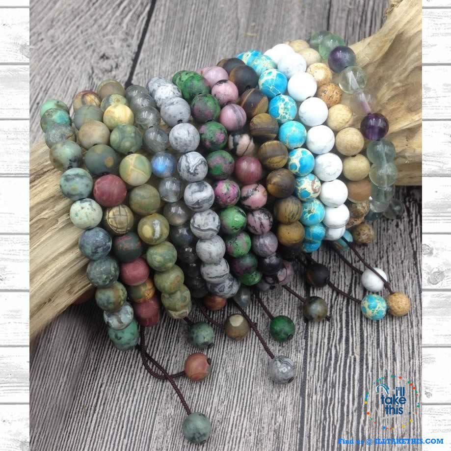 Awakening Karma + Prosperity Bracelet - Fluorite, Turquoise Sea Sediment, Jasper or Lab’orite Stones - I'LL TAKE THIS