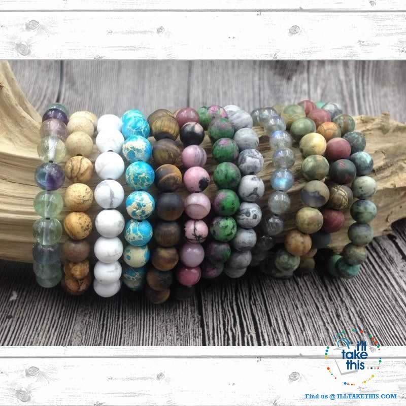 Awakening Karma + Prosperity Bracelet - Fluorite, Turquoise Sea Sediment, Jasper or Lab’orite Stones - I'LL TAKE THIS