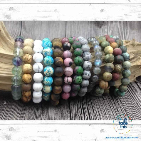 Image of Awakening Karma + Prosperity Bracelet - Fluorite, Turquoise Sea Sediment, Jasper or Lab’orite Stones - I'LL TAKE THIS