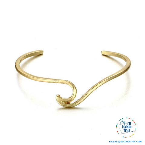 Image of 🌊 Women's Wave Ocean Surfer Bracelets in Silver or Gold - I'LL TAKE THIS