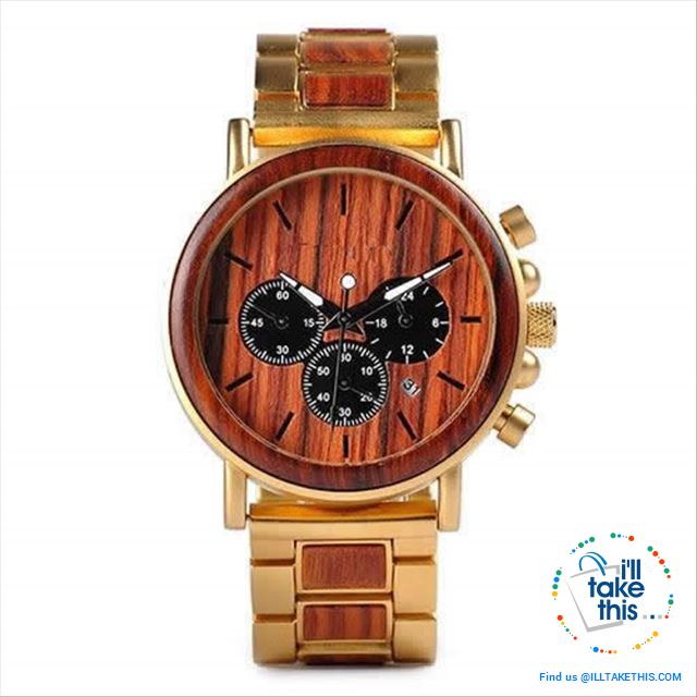 Unique Wooden Watches with Date Display individually designed to impress - I'LL TAKE THIS