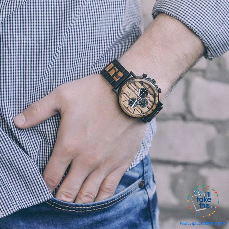 Unique Wooden Watches with Date Display individually designed to impress - I'LL TAKE THIS