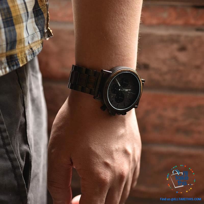 Unique Wooden Watches with Date Display individually designed to impress - I'LL TAKE THIS