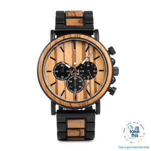 Unique Wooden Watches with Date Display individually designed to impress - I'LL TAKE THIS